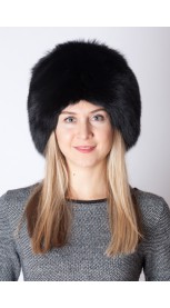 Black fox fur hat